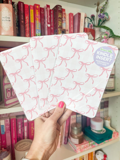 Kindle Insert for Clear Case | Coquette Bow | Cardstock