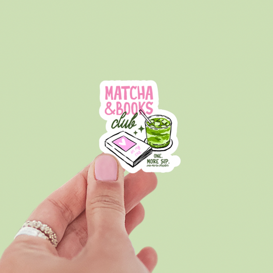 Matcha & Books Club Vinyl Sticker