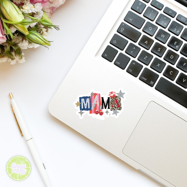 Mama Retro Collage Vinyl Sticker
