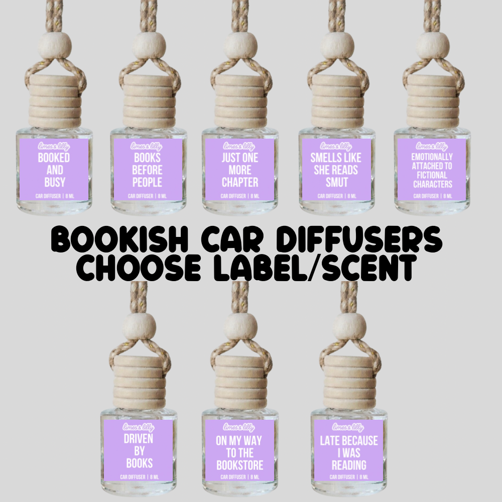 Bookish Car Diffuser | Choose Label & Scent | 8 mL Hanging Reed Air Freshener