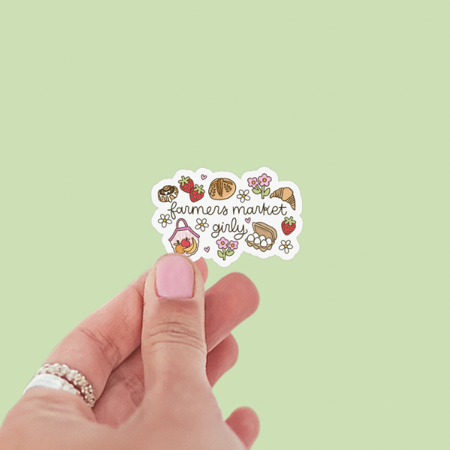 Farmers Market Girly Vinyl Sticker