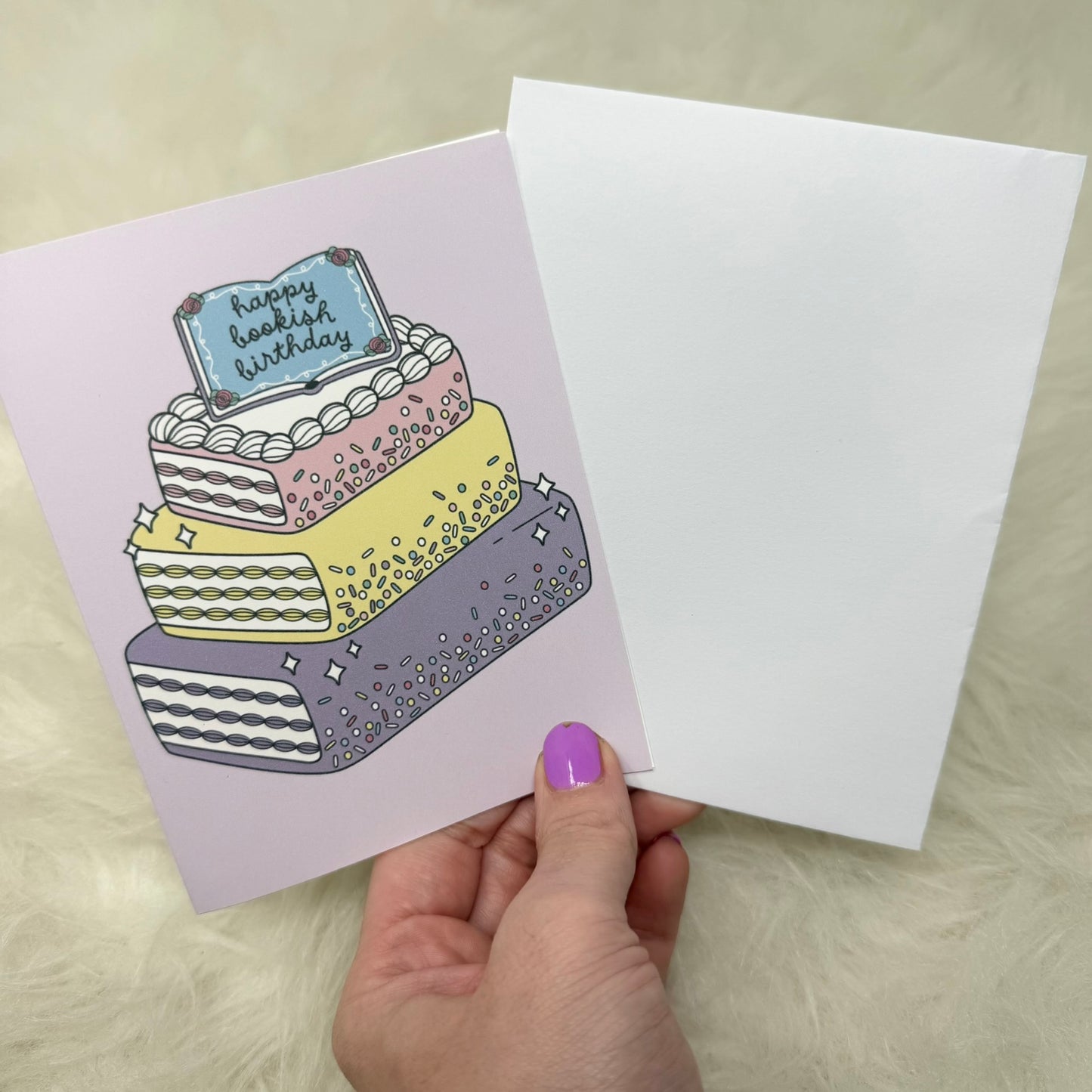 Happy Bookish Birthday Cake Greeting Card
