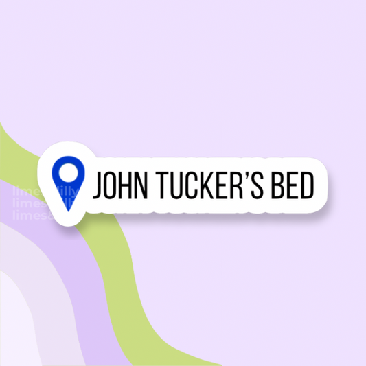 John Tucker’s Bed Hockey Romance Vinyl Sticker