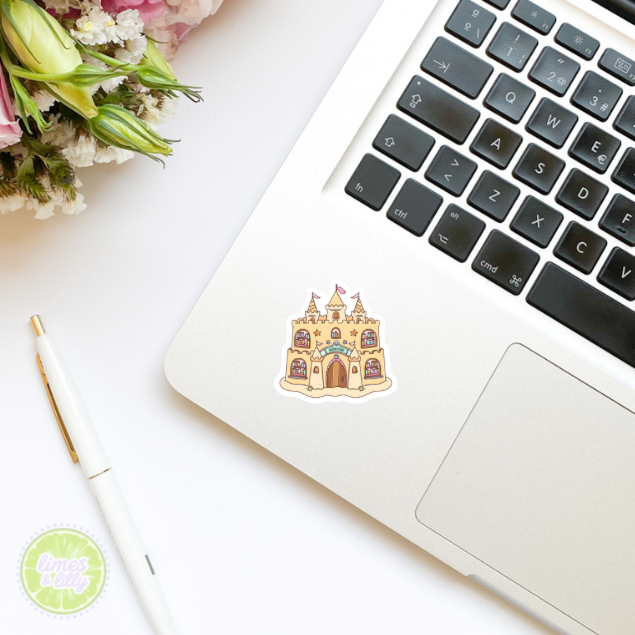 Bookstore Sandcastle Summer Beach Vinyl Sticker