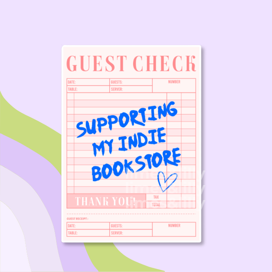 Guest Check Supporting My Indie Bookstore Vinyl Sticker
