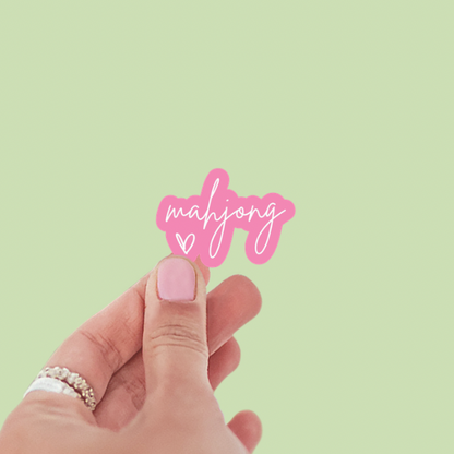 Mahjong Script Pink Vinyl Sticker - Waterproof For Water