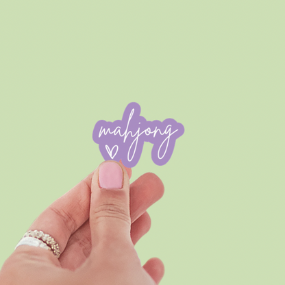 Mahjong Script Purple Vinyl Sticker - Waterproof For Water