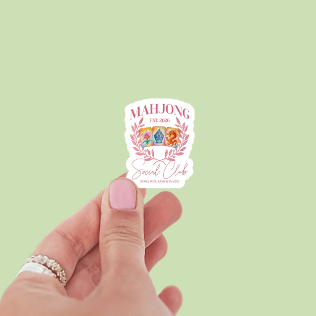 Mahjong Social Club Established 2026 Vinyl Sticker - For