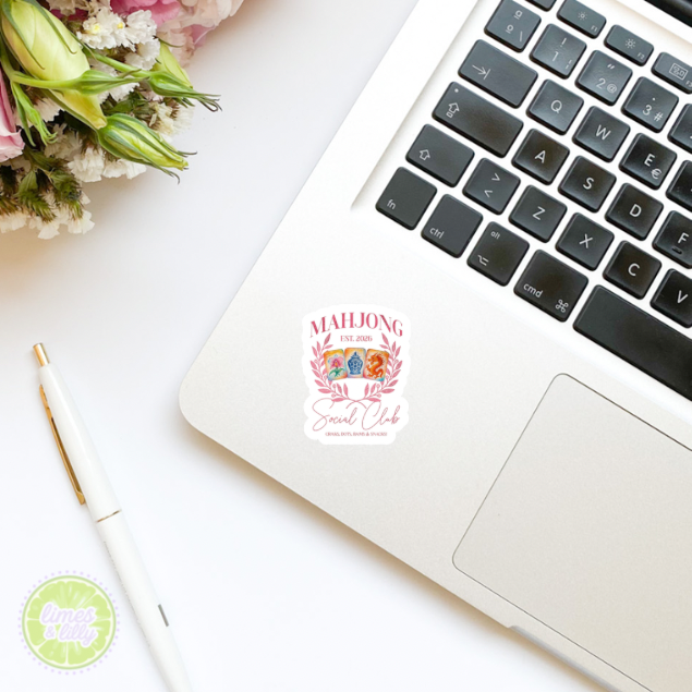 Mahjong Social Club Established 2026 Vinyl Sticker - For
