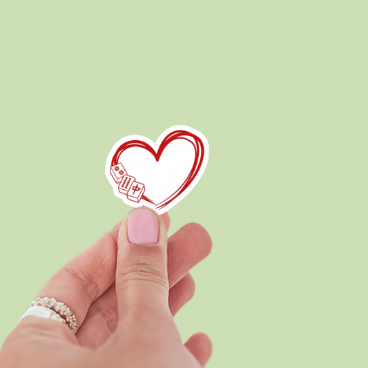 Mahjong Hearts and Tiles Vinyl Sticker