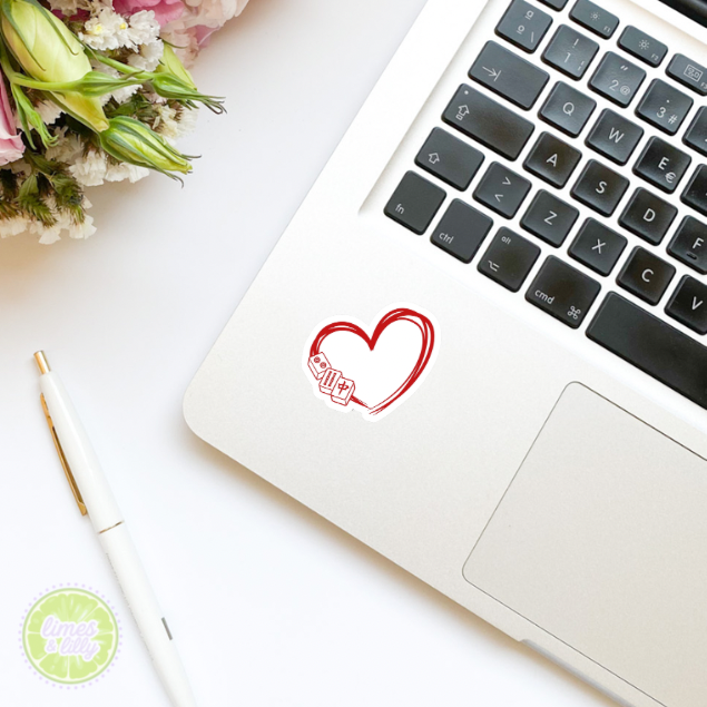 Mahjong Hearts and Tiles Vinyl Sticker