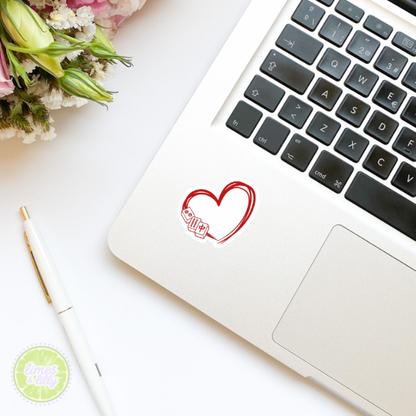 Mahjong Hearts and Tiles Vinyl Sticker