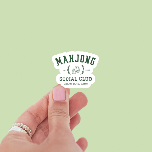 Mahjong Social Club Cracks Dots Bams Vinyl Sticker