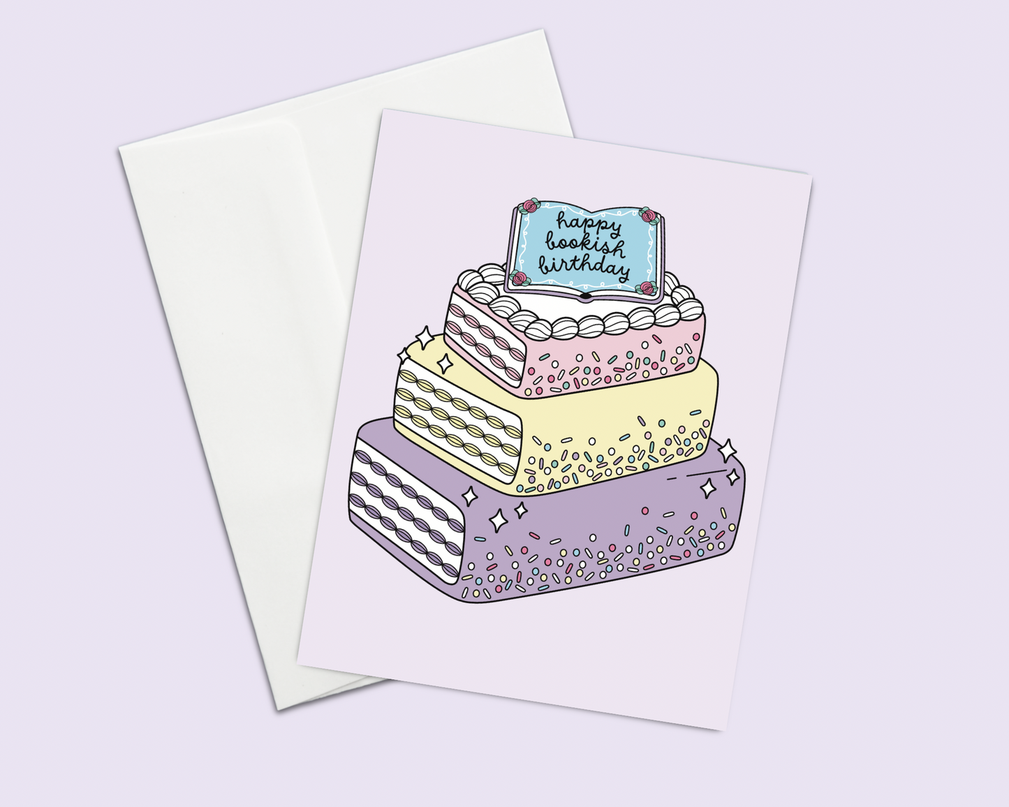 Happy Bookish Birthday Cake Greeting Card