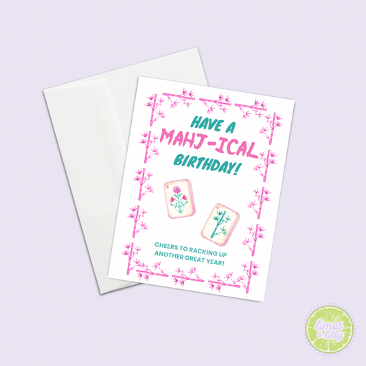 Mahjong Birthday Card – Have a Mahj-ical Birthday A2 Greeting Card