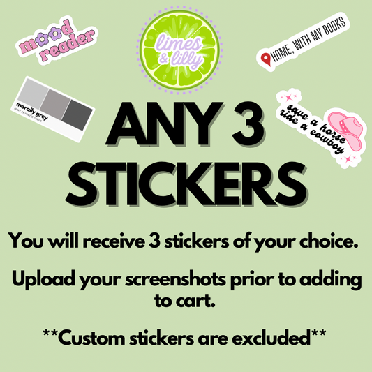 Sticker Bundle: ANY 3 Vinyl Stickers of Your Choice |