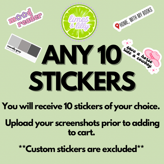 Sticker Bundle: ANY 10 Vinyl Stickers of Your Choice |