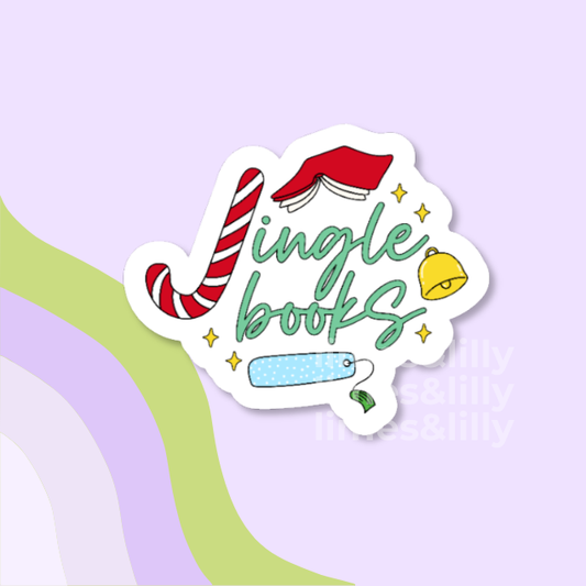 Jingle Books Christmas Holiday Vinyl Sticker
