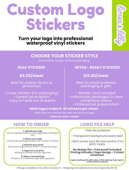Custom Logo Die-Cut Vinyl Stickers — Upload Your Design