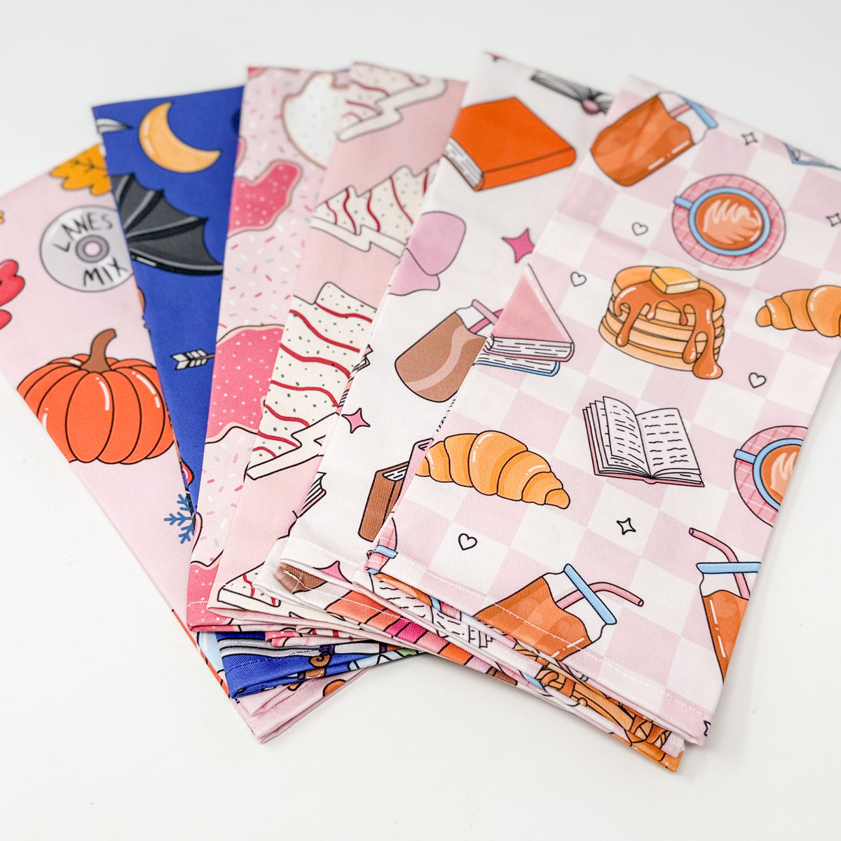 Books and Brunch Tea Towel | Coffee Pancakes Bookish Kitchen Towel