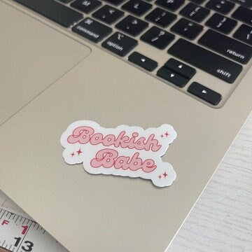 Bookish babe sticker, bookish stickers, book stickers, kindle, laptop, romance reader, booktok, smut stickers, hot girls read
