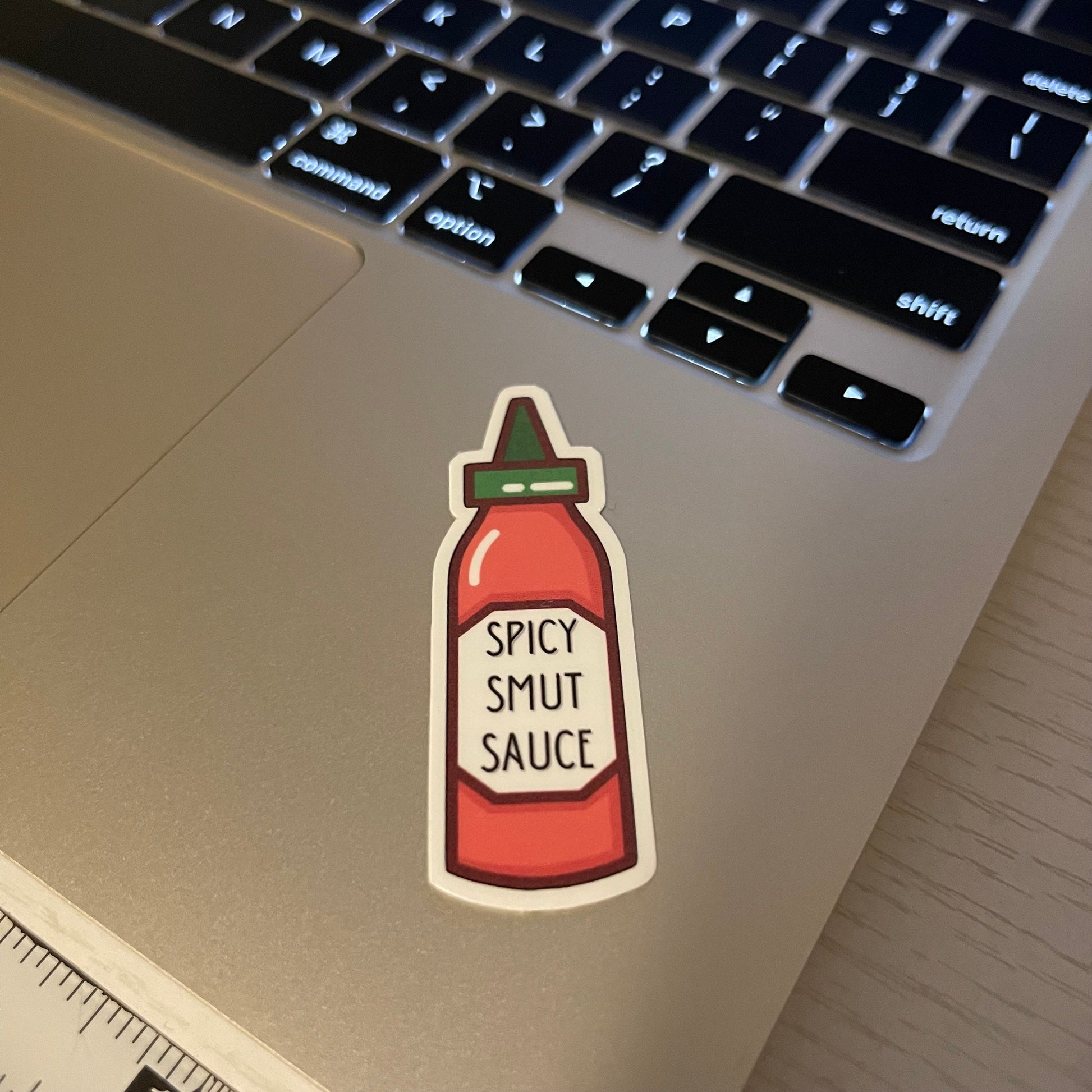 Spicy Smut Hot Sauce bookish stickers, dark romance, book stickers, kindle, laptop, romance reader, smut stickers, smutty, Sriracha