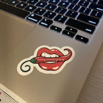 SMUT Reading something spicy bookish stickers, dark romance, book stickers, kindle, laptop, romance reader, smut stickers, smutty