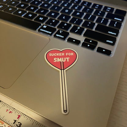 Sucker for SMUT lollipop spicy bookish stickers, dark romance, book stickers, kindle, laptop, romance reader, smut stickers, water resistant