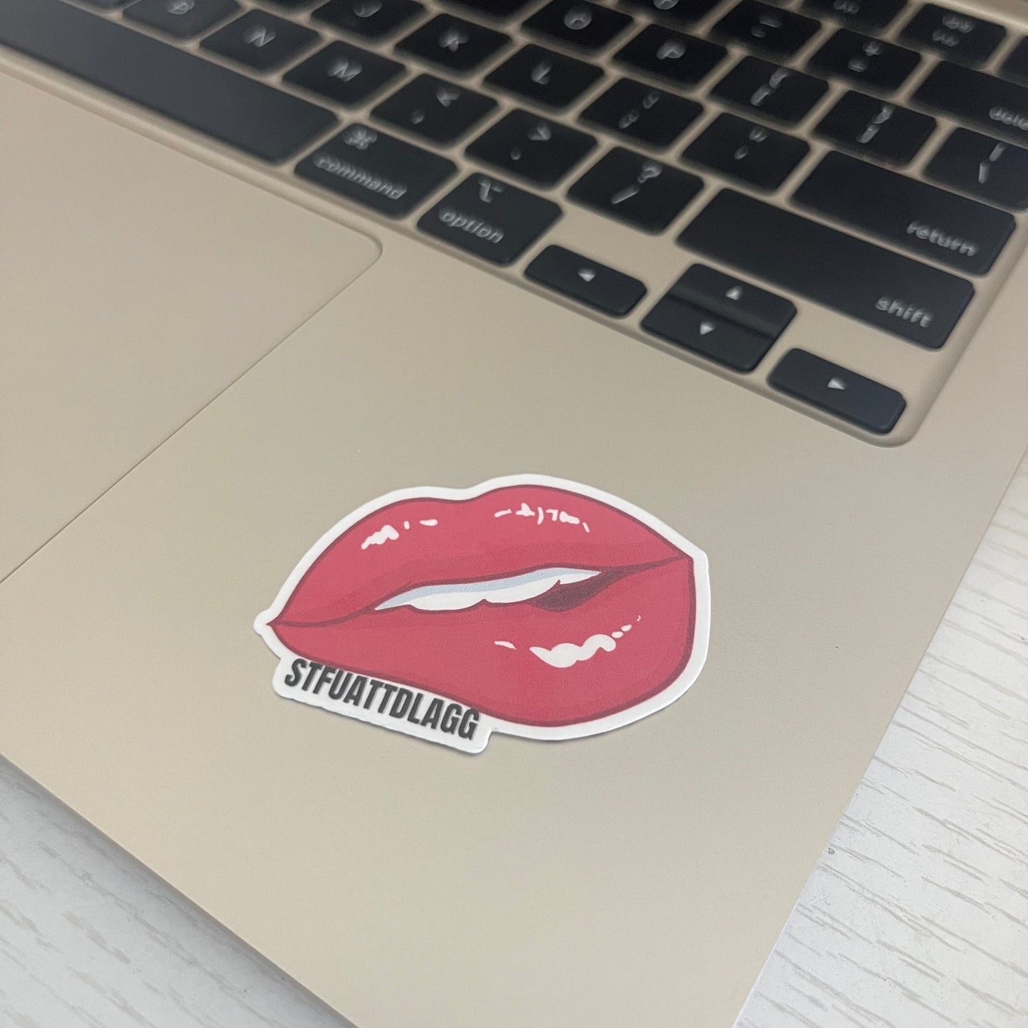 STFUATTDLAGG mouth lips spicy bookish stickers, dark romance, book stickers, kindle, laptop, romance reader, smut stickers, lips