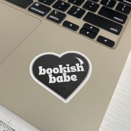 Bookish Babe heart bookish stickers, book lover, book stickers, kindle, laptop, romance reader, booktok, smut stickers, smutty