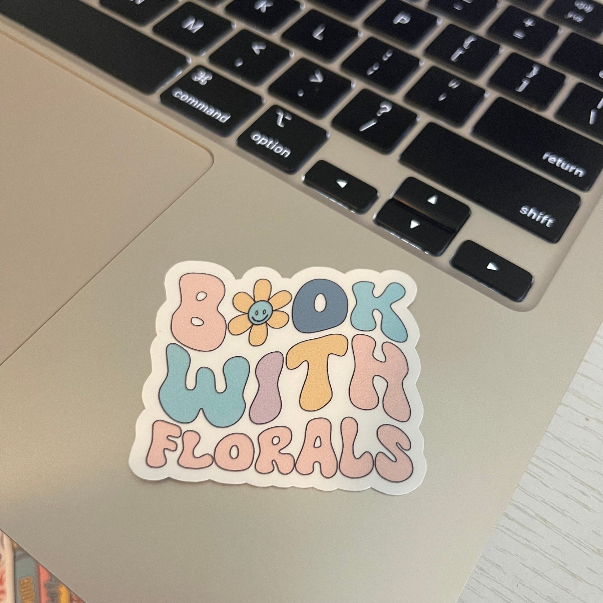 Book With Florals sticker, book stickers, kindle, laptop, bookstagram, spicy romance, bookish sticker, spring time, floral