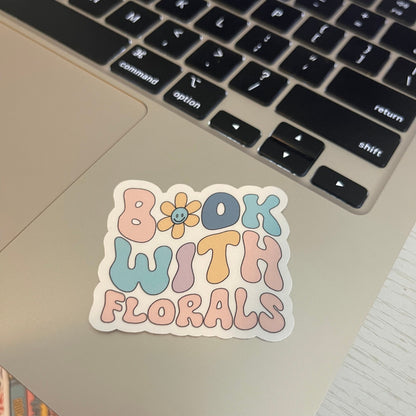 Book With Florals sticker, book stickers, kindle, laptop, bookstagram, spicy romance, bookish sticker, spring time, floral