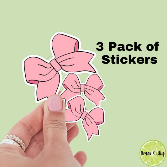 Coquette Pink bows book stickers, kindle, laptop, bookstagram, spicy romance, bookish sticker, spring time, 3 pack, girlie era