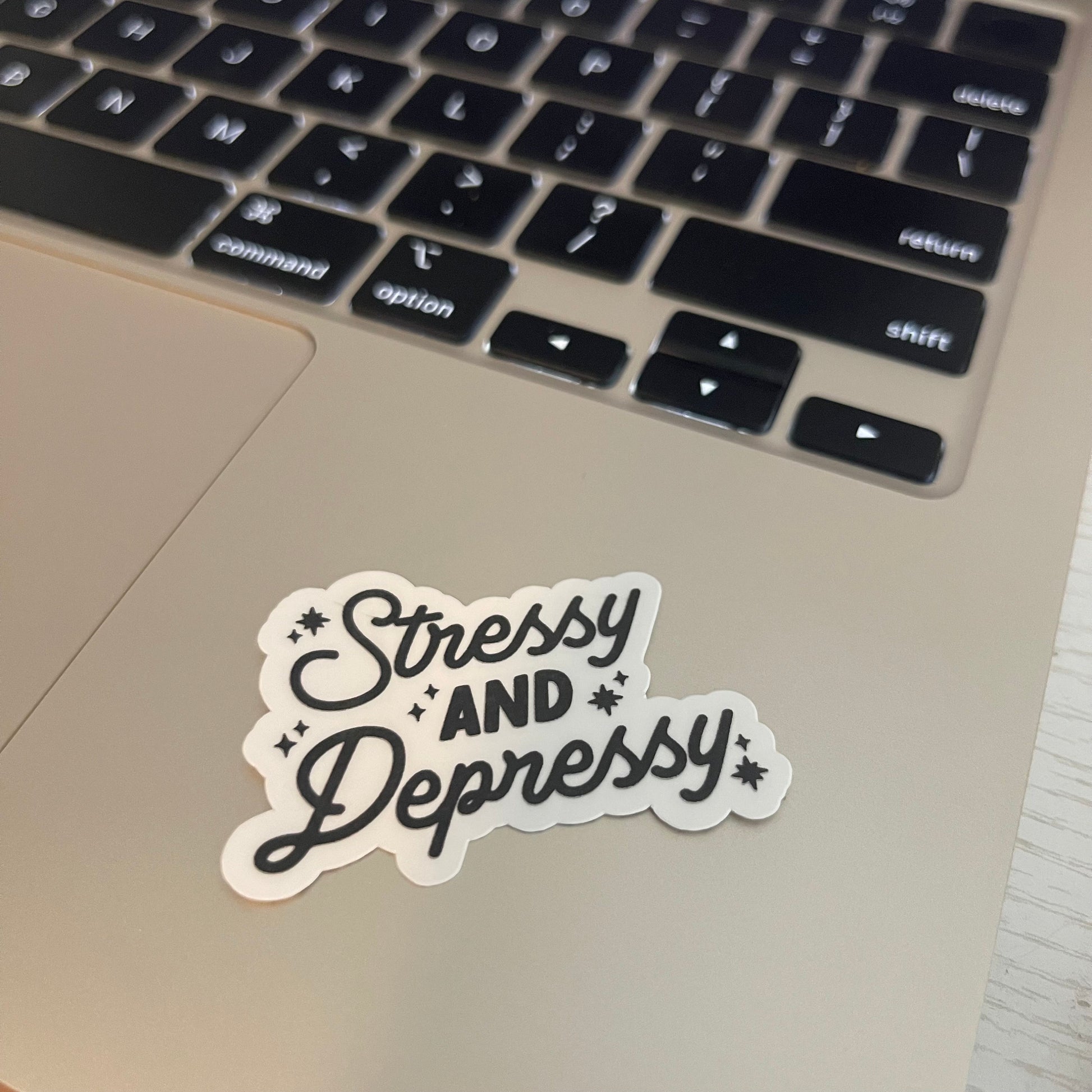 Stressy and Depressy Vinyl Sticker, Cute Stickers, Trendy Popular Decal, Water bottle Sticker, Decal, kindle sticker, mental health