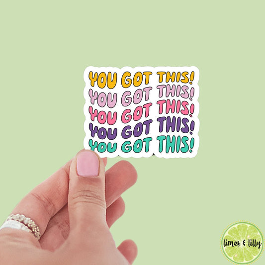 You got this sticker, mental health sticker, water bottle sticker, positive affirmation sticker, affirmation sticker, positivity