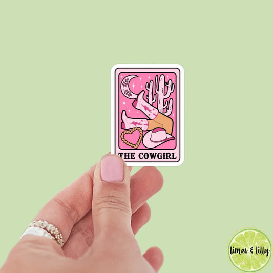 The Cowgirl Tarot Card Sticker book stickers, kindle, laptop, western, spicy romance, bookish sticker, decal, water bottle, cowboy