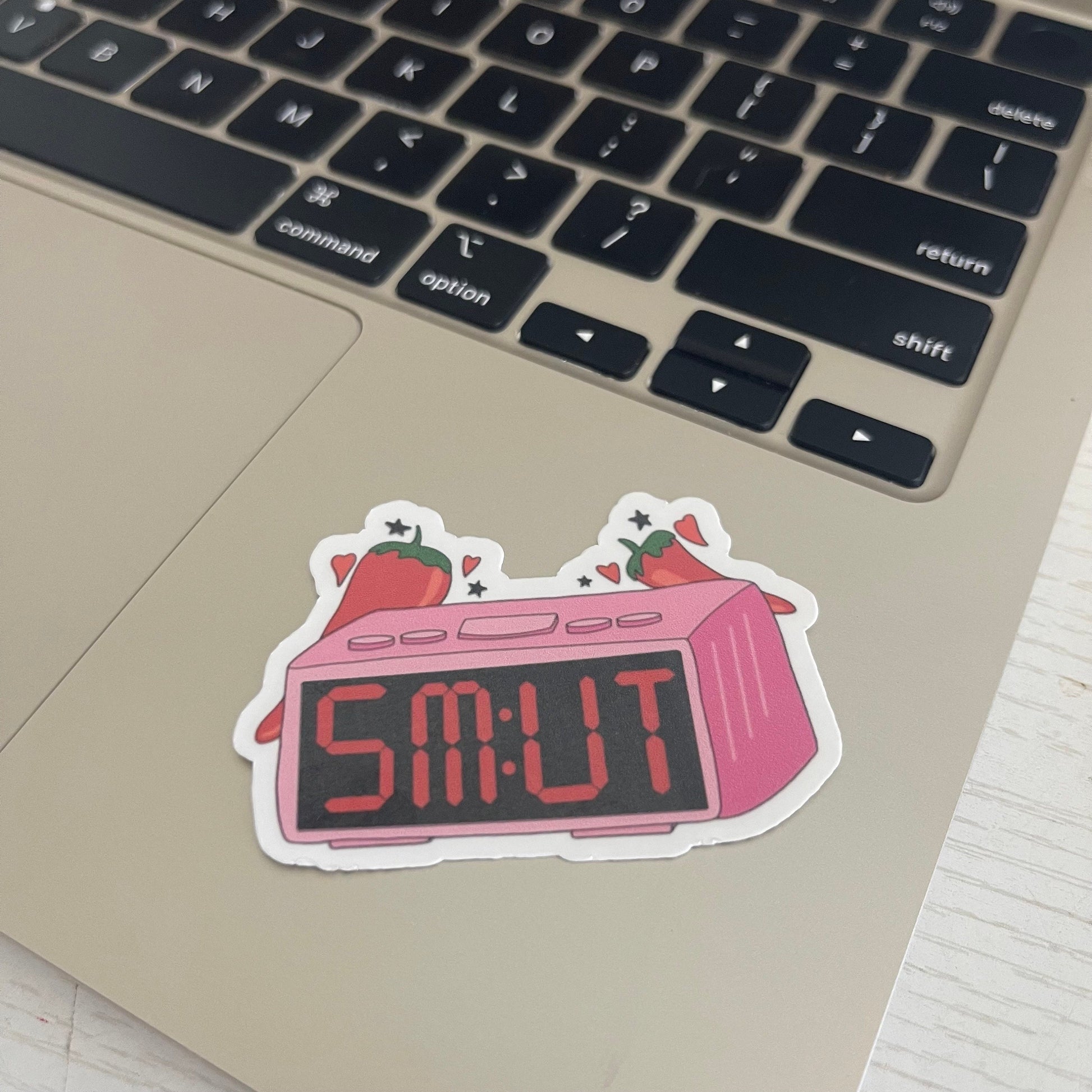 Smut o’clock alarm clock sticker, book stickers, kindle, laptop, spicy romance, bookish sticker, decal, water bottle, time