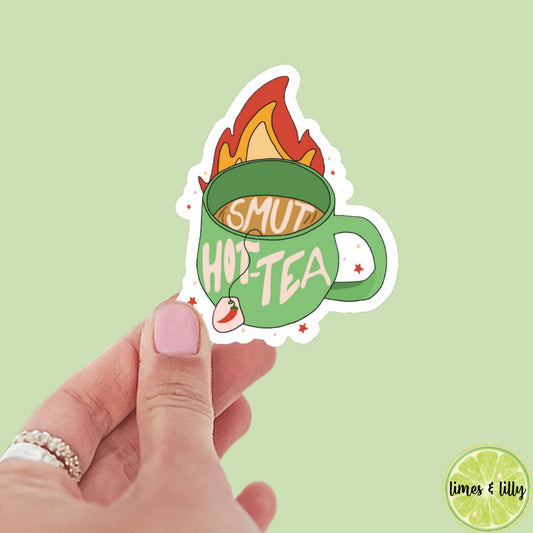 Smut Hot Tea sticker, book stickers, kindle, laptop, waterproof, spicy romance, bookish stickers, decal, water bottle, spill the tea