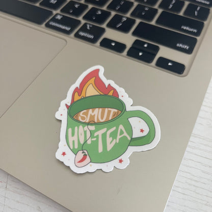 Smut Hot Tea sticker, book stickers, kindle, laptop, waterproof, spicy romance, bookish stickers, decal, water bottle, spill the tea