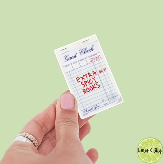 Guest Check Extra Spicy Books sticker, bookish stickers, kindle, laptop, spicy romance, book stickers, decal, water bottle,