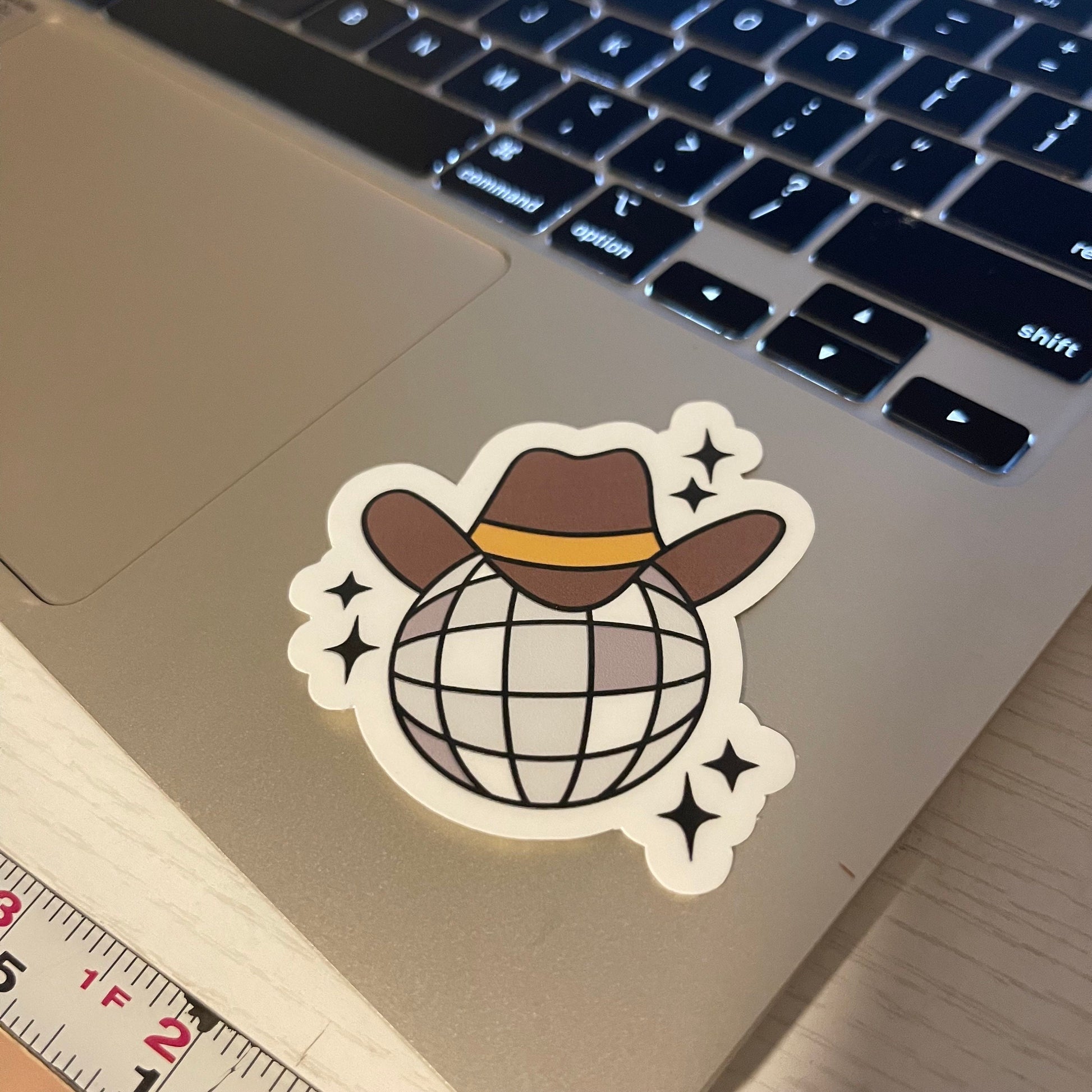 Disco Ball Retro Cowboy sticker, disco, bookish stickers, kindle, laptop, waterproof, book stickers, decal, water bottle, cowboy, western