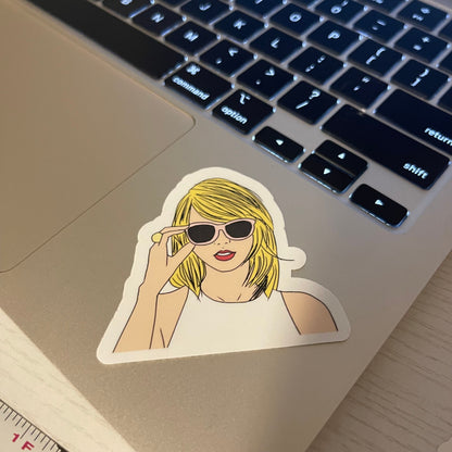 TS Cartoon Sunglasses sticker, bookish stickers, kindle stickers, laptop, book stickers, decal, water bottle, TTPD, trendy stickers