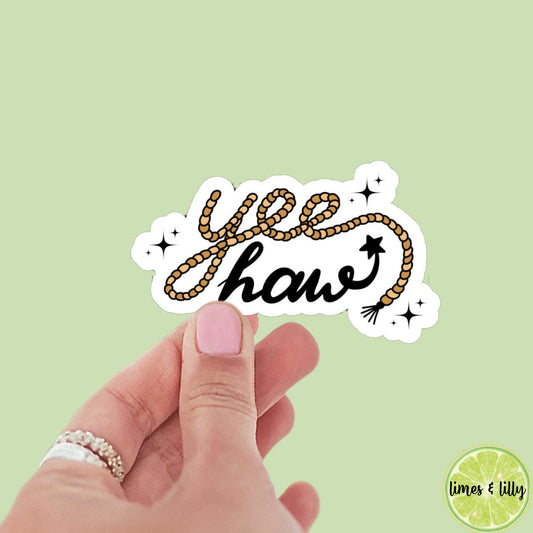 Yee Haw Rope sticker, kindle, romance reader, save a horse, cowboy hat, ride a cowboy, tumbler, bookish stickers, howdy there, western