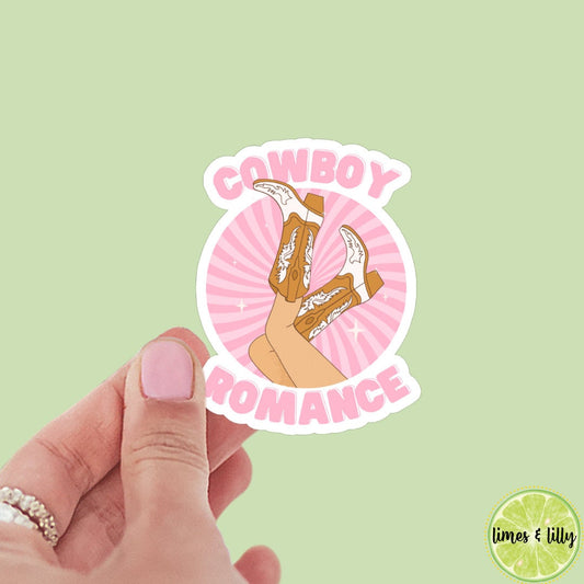Cowboy romance stickers, cowboy romance era, kindle, romance reader, save a horse, cowboy boots, waterproof, water bottle, bookish stickers