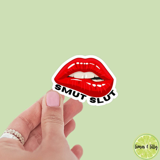 SMUT Slut lips mouth bookish stickers, dark romance, book stickers, kindle, laptop, romance reader, smut stickers, smutty, lover