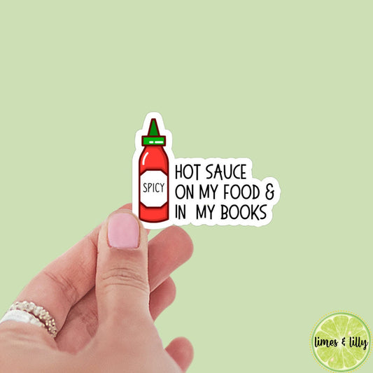 Spicy Hot Sauce Food Books, bookish stickers, dark romance, book stickers, kindle, laptop, romance reader, smut stickers, smutty
