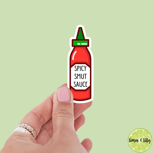 Spicy Smut Hot Sauce bookish stickers, dark romance, book stickers, kindle, laptop, romance reader, smut stickers, smutty, Sriracha