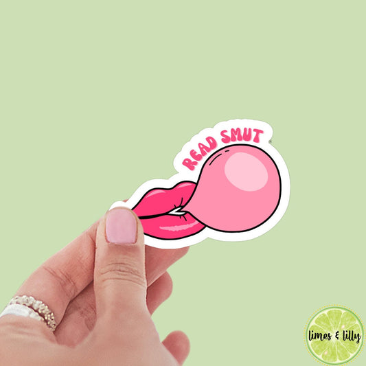 Read SMUT mouth bubble spicy bookish stickers, dark romance, book stickers, kindle, laptop, romance reader, waterproof, smut stickers, smut