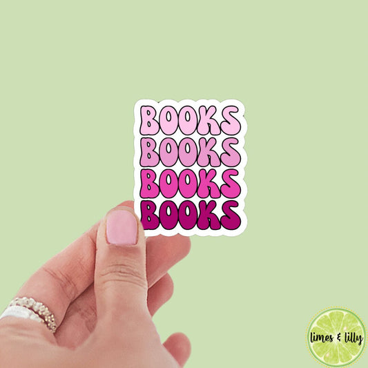 Books books books spicy bookish stickers, dark romance, book stickers, kindle, laptop, romance reader, smut stickers, ombre