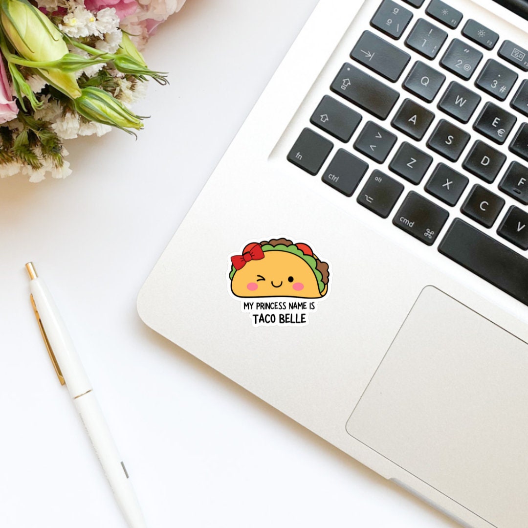 My Princess Name is Taco Belle Vinyl Sticker | Beauty and the Beast | Belle Inspired Stickers | Kindle Stickers | Taco Bell